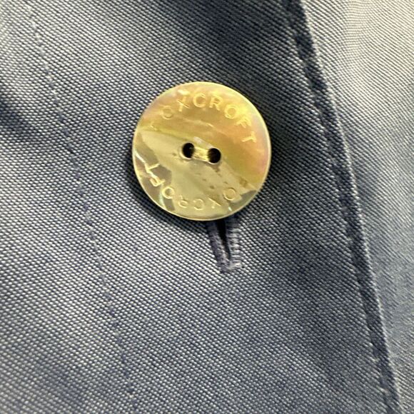 NWT Foxcroft Heritage Non-Iron Button Up Top Blouse Plus Size 22W Blue Shaped - Picture 8 of 10